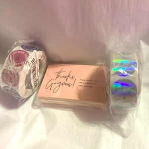 Thank You bundle of 1050 pieces: 50 thank you cards and 1000 thank you stickers